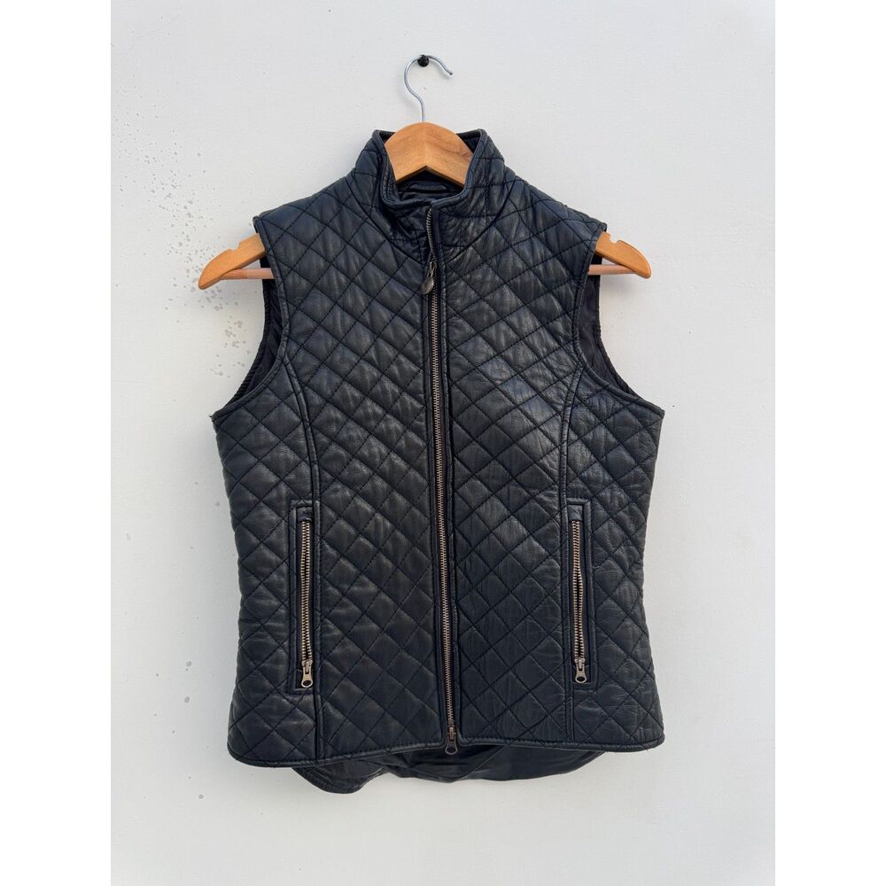 Outback Trading Co. Bunbury Quilted Genuine Leather Vest Black Size M